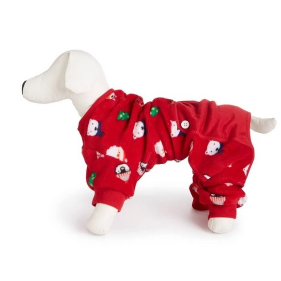 Family Pajamas Matching Pet Santa and Friends Red Pajamas - Picture 1 of 2